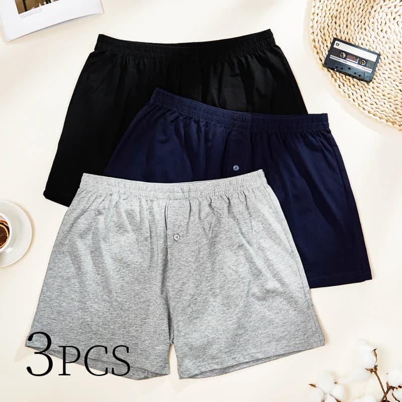 Pánské boxerky bavlněné prodyšné pohodlné bezešvé měkké spodní prádlo 3 kusy