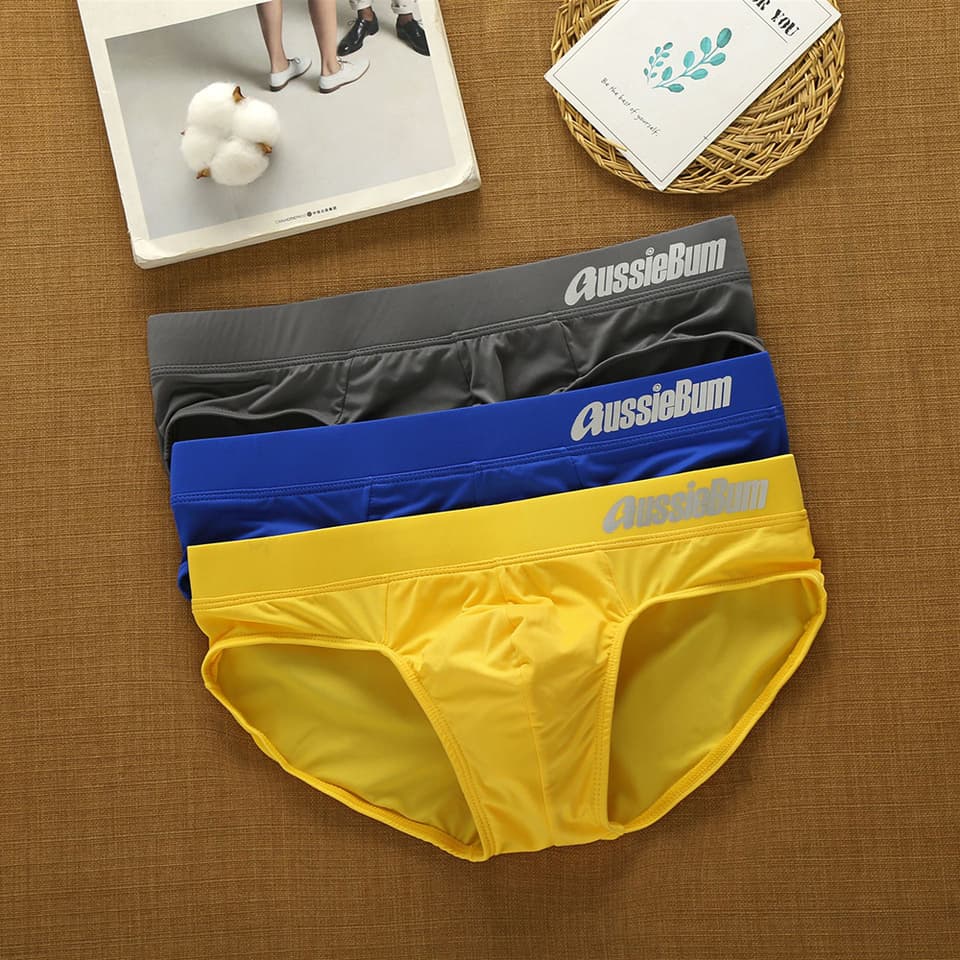 Pánské hedvábné prodyšné spodní prádlo - pohodlné elastické boxerky s nízkým pasem