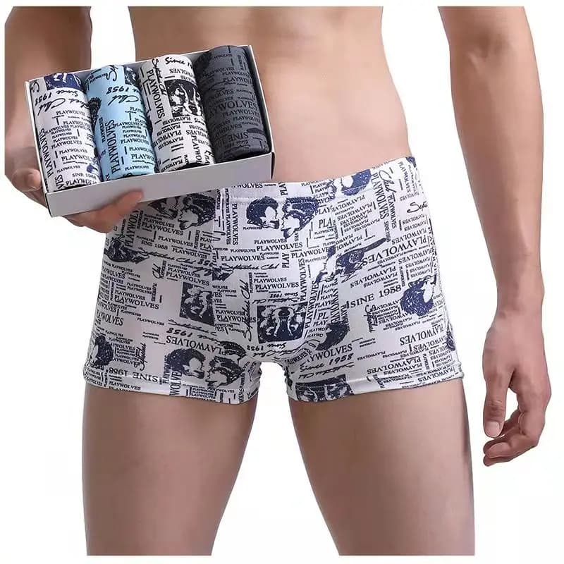 Pánské boxerky sada 4 ks módní prodyšné pohodlné spodní prádlo vel. L-4XL