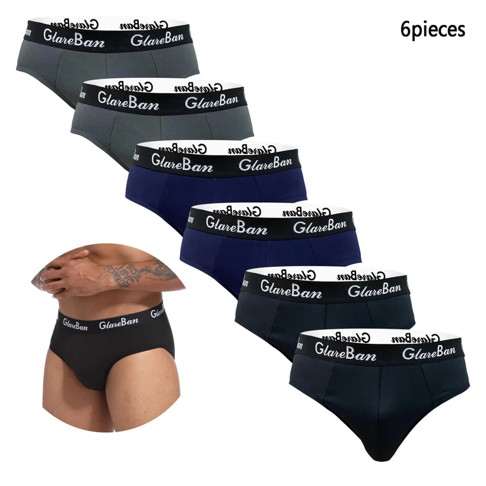 Pánské boxerky sada 6ks pohodlné módní prodyšné spodní prádlo klasický střih černé L-XXL