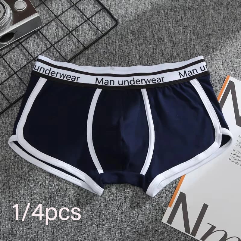 Pánské bavlněné boxerky prodyšné pohodlné spodní prádlo střední pas sada 1-4 kusů