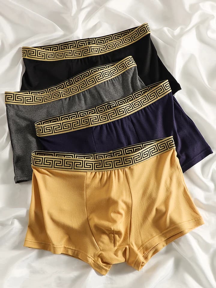 Pánské boxerky sada 4 kusů prodyšné pohodlné módní spodní prádlo