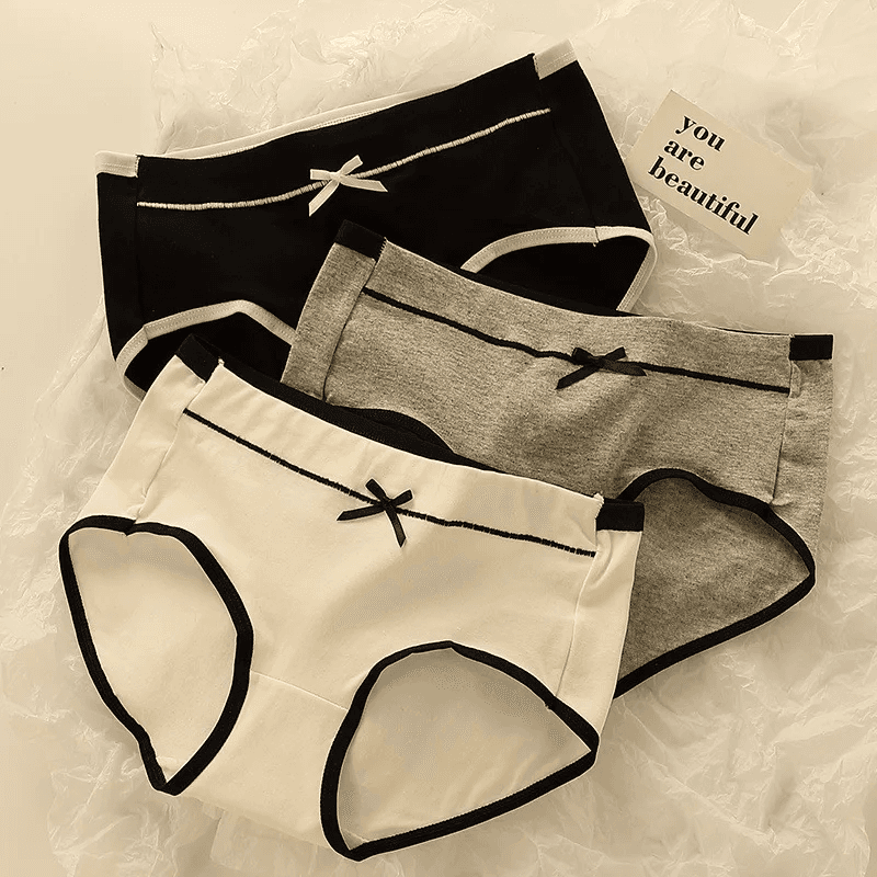Dámské bavlněné kalhotky set 3ks - prodyšné, pohodlné, elastické spodní prádlo pro ženy