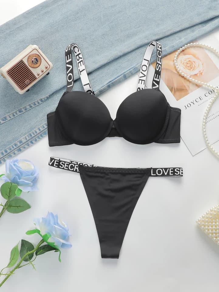 Elegantní dámské spodní prádlo set - lesklý dvoudílný komplet s ramínky, módní sexy design