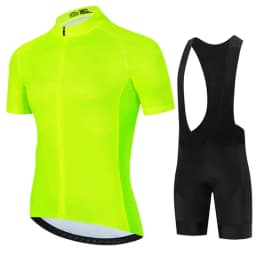 Cyklistický dres pánský zelený neonový prodyšný sportovní letní výbava na kolo MTB - náhled 3