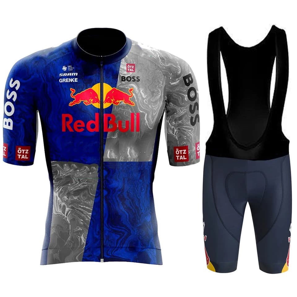 Pánský cyklistický set dres + kraťasy MTB letní prodyšný cyklo oblečení červený