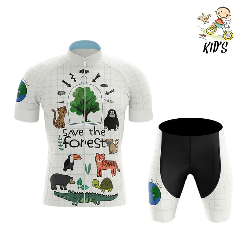 Dětský cyklistický set letní prodyšný dres kraťasy MTB silniční kolo modré