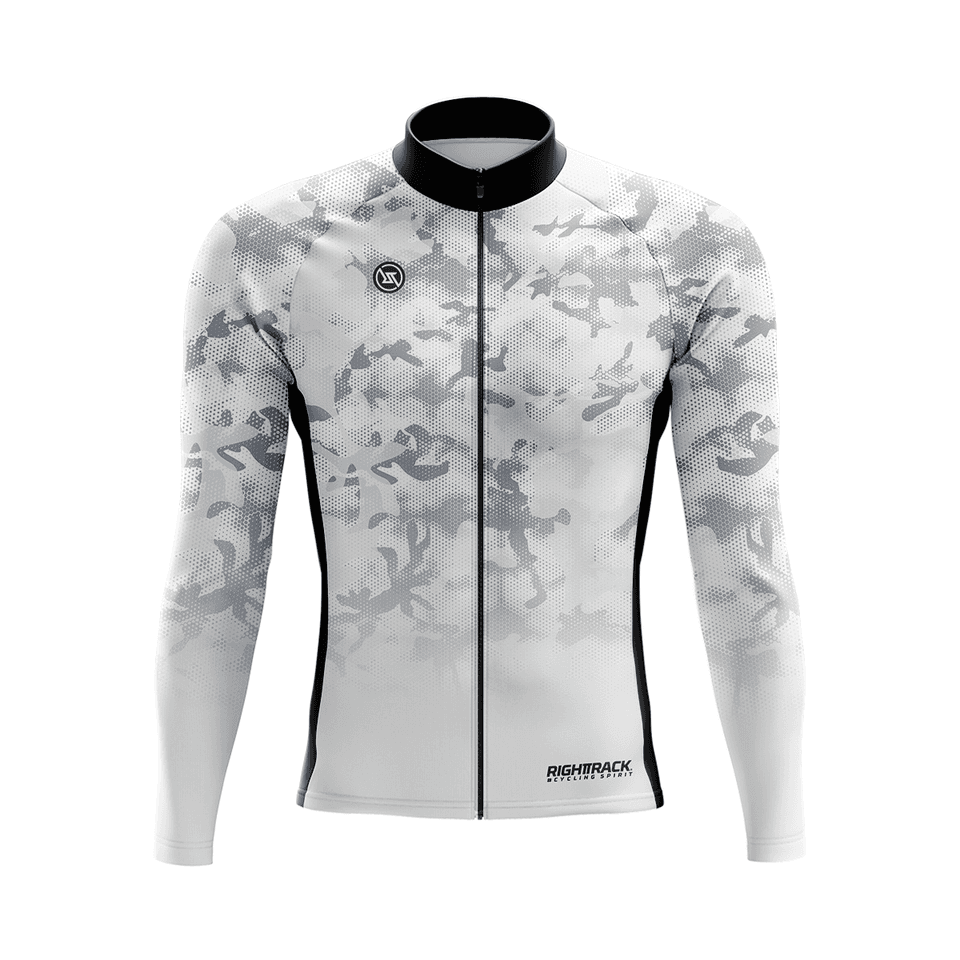 Pánský cyklistický dres dlouhý rukáv maskáčový tepelný prodyšný jarní/podzimní MTB top