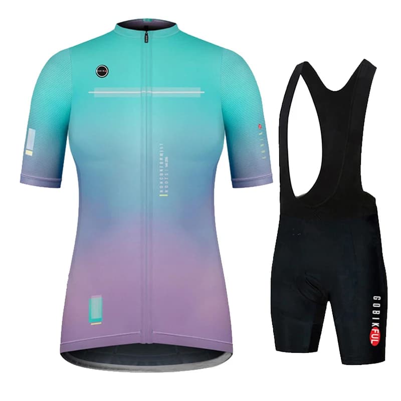 Dámský cyklistický set prodyšný Quick-Dry UV ochrana MTB dres kraťasy letní