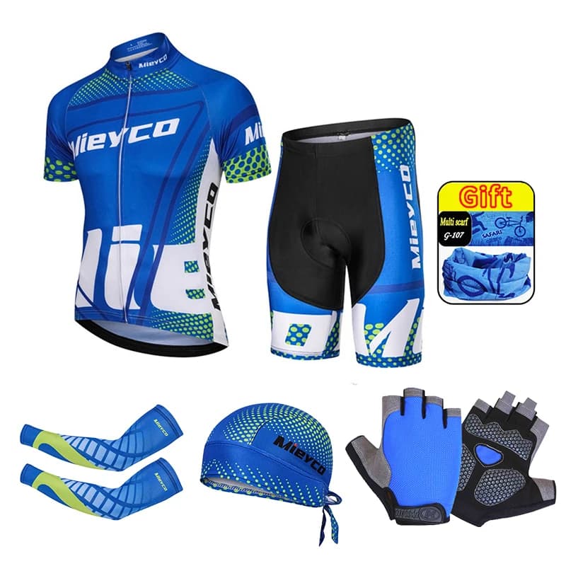 Pánský prodyšný cyklistický dres set MTB Racing sport letní cyklo oblečení krátký rukáv