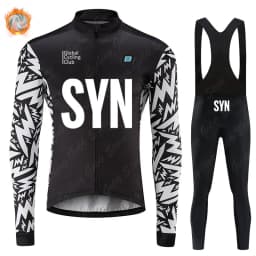Zimní cyklistický komplet - termo fleece dres a kalhoty, silniční a horské kolo, zateplené oblečení - náhled 2