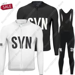 Pánská cyklistická sada dres + kalhoty bílá černá - prodyšný MTB outfit pro letní a zimní jízdu - náhled 2