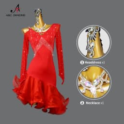 Elegantní latinos taneční šaty pro ženy - sportovní kostým na soutěž a párty - náhled 3