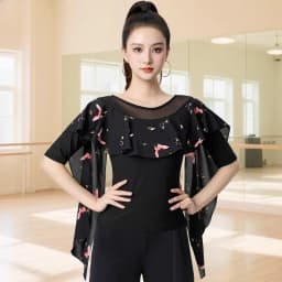 Dámský taneční top černý - elegantní latinské taneční oblečení pro ženy trénink a vystoupení - náhled 7