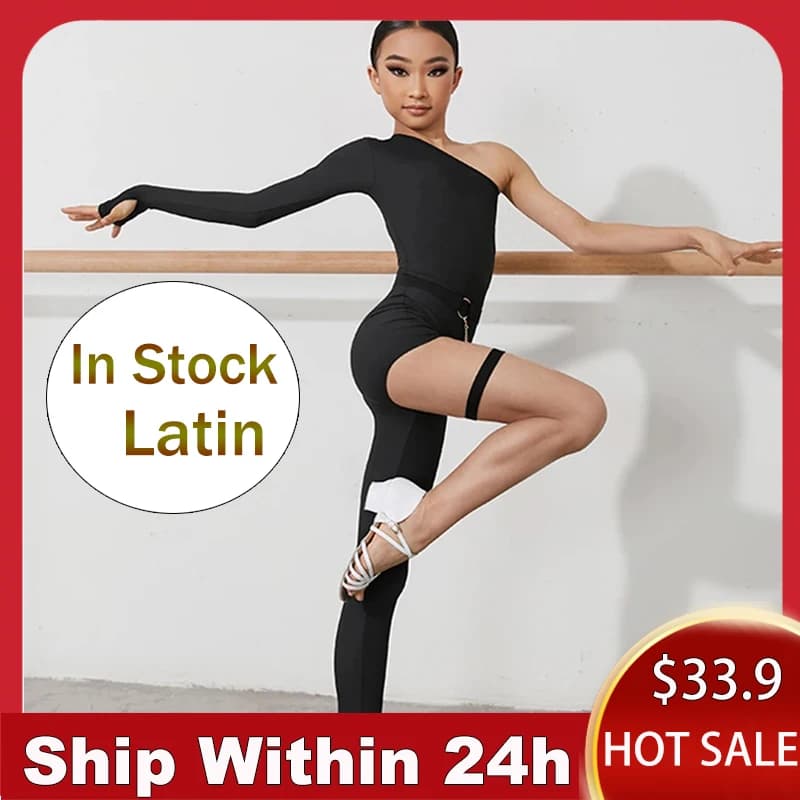 Dívčí taneční overal na latinské tance - sportovní elastický tréninkový úbor pro moderní tanec