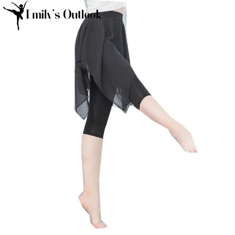 Dámské taneční legíny 2v1 - sukně + kalhoty, fitness cvičení, vel. 3XL