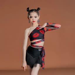 Dívčí latinské taneční šaty s třásněmi - elegantní soutěžní outfit pro samba a tango - náhled 4