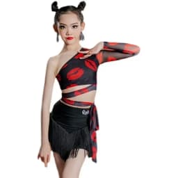 Dívčí latinské taneční šaty s třásněmi - elegantní soutěžní outfit pro samba a tango - náhled 6