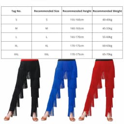 Dámské taneční kalhoty s třásněmi na latino a cha-cha tanec, elastický pas, výkonnostní model - náhled 4