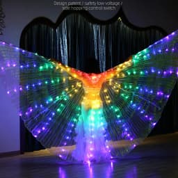 LED motýlí křídla pro tanečnice - zářící párty kostým na belly dance a karnevaly - náhled 3