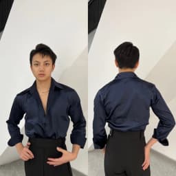 Pánská saténová taneční košile na latino, cha-cha, tango a salsové tance - elegantní tréninkový top - náhled 4