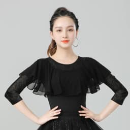 Dámský taneční top s volány - elegantní latinské šaty pro společenský tanec a vystoupení - náhled 4