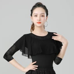 Dámský taneční top s volány - elegantní latinské šaty pro společenský tanec a vystoupení - náhled 2