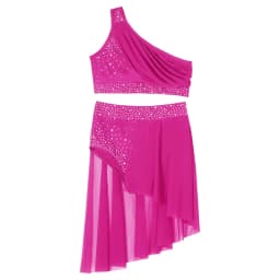 Dívčí taneční komplet - moderní crop top a sukně pro balet, jazz a gymnastiku - náhled 3