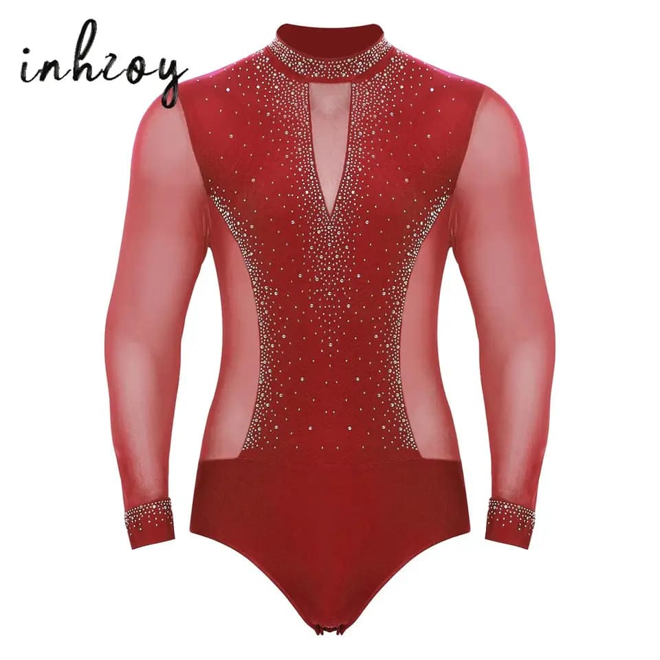 Pánské taneční tričko s dlouhým rukávem - Latino, Ballroom, Tango, Gymnastika, Výkonnostní sportovní oděv