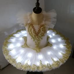 Dětské baletní šaty LED světlo Princess tutu sukně pro dívky slavnostní kostým - náhled 5