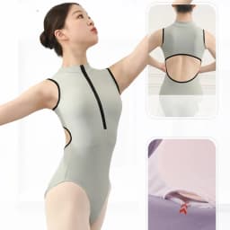 Dámský baletní leotard - taneční body s průstřihem v pase, sportovní oblečení pro balet a gymnastiku - náhled 4