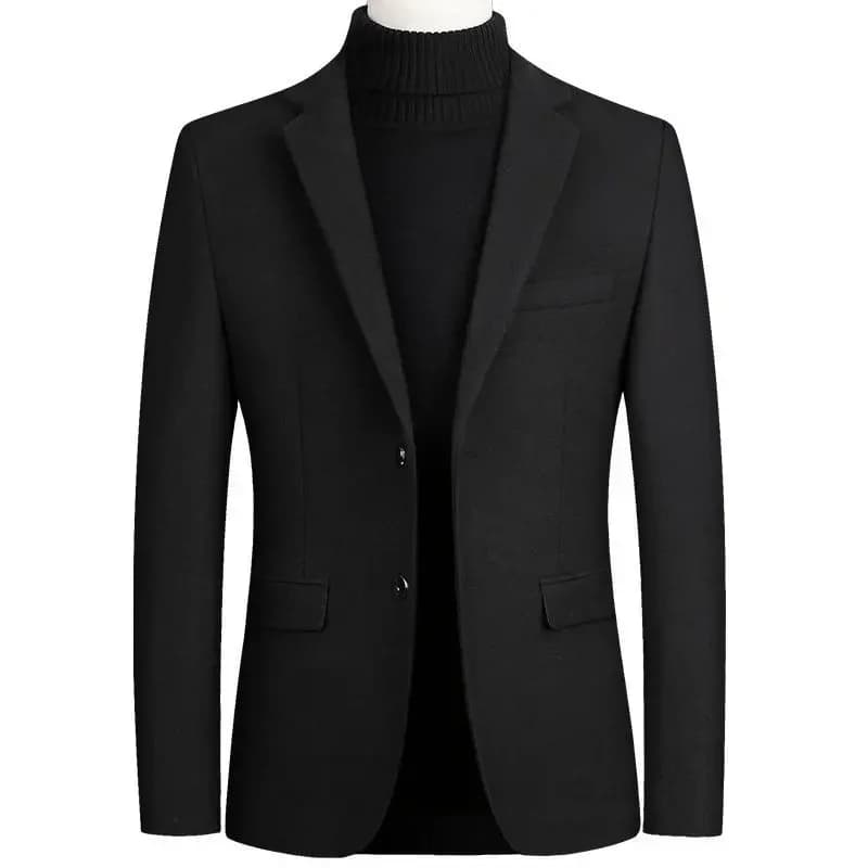 Pánský vlněný blazer elegantní slim fit károvaný společenský kabátodzimní zimní kolekce
