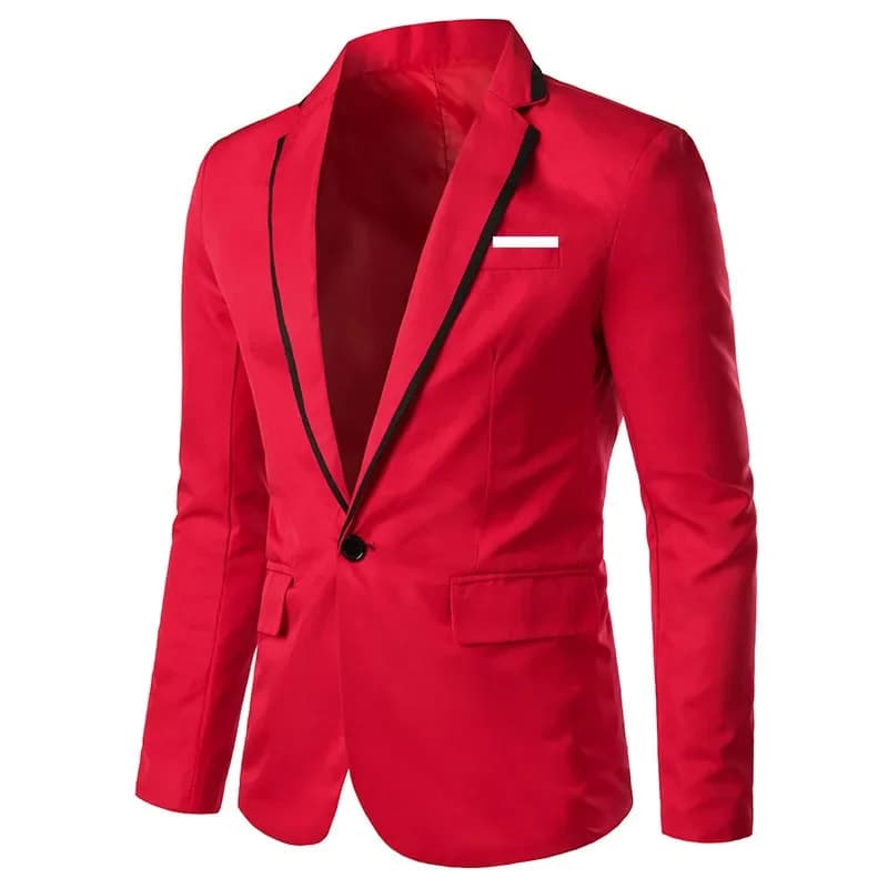 Pánské společenské sako slim fit - elegantní jednořadový blazer v černé barvě