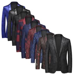 Pánské společenské sako slim fit letní elegantní blazer béžová barva XXL - náhled 2
