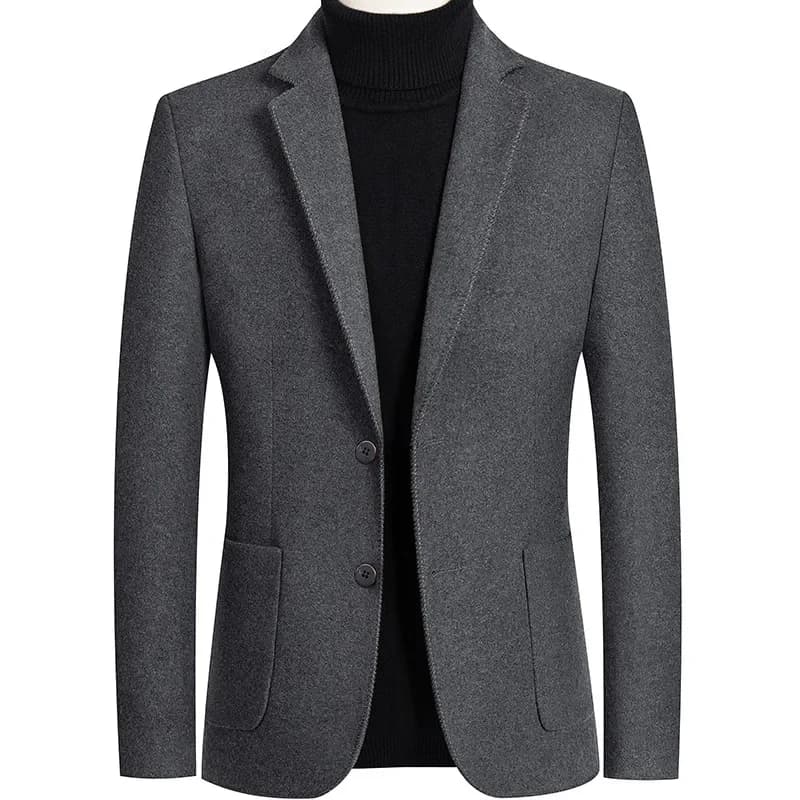 Pánské elegantní vlněné sako slim fit jarní béžový kabát společenské oblečení XXL