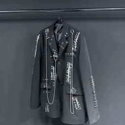 Pánský elegantní sako s kovovým řetězem - módní slim fit blazer pro společenské i volnočasové použití - náhled 5