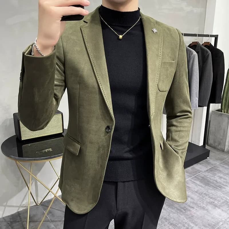 Pánská zimní kožená bunda s fleece podšívkou - elegantní slim fit kabát do kanceláře i volného času