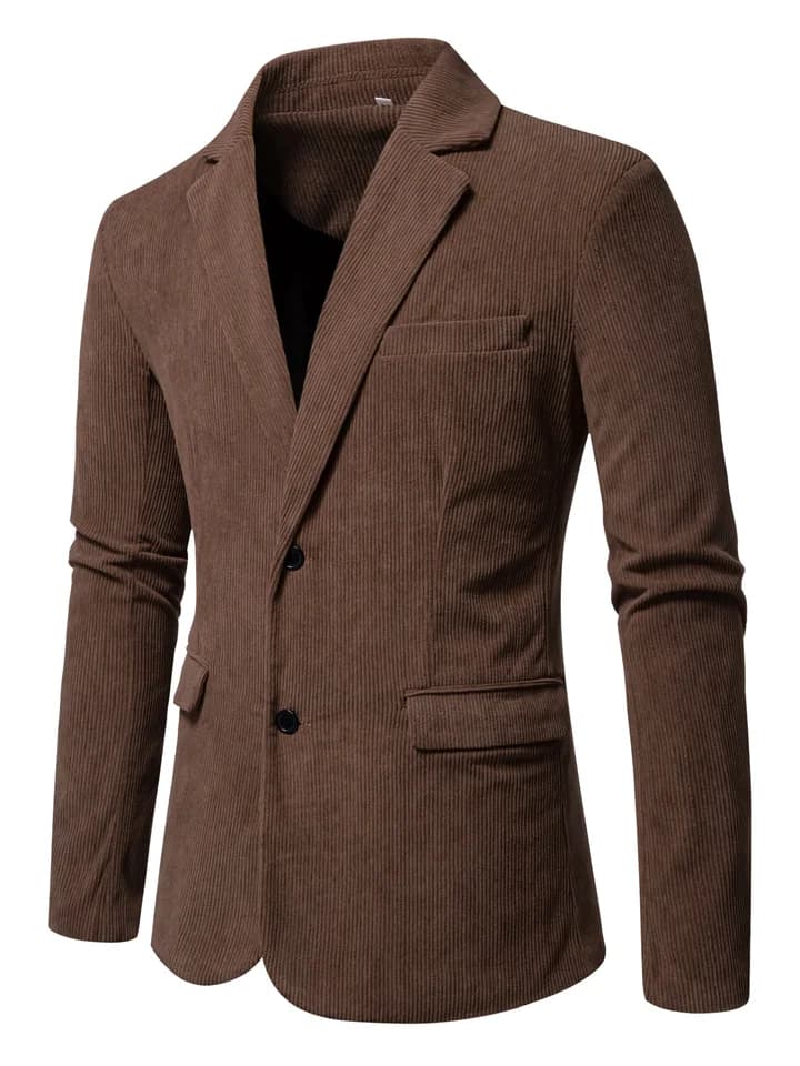 Pánská manšestrová bunda svetle hnědá slim fit elegantní jarní kabát moderne střihy