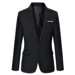 Pánské sako slim fit elegantní jednobarevné jarní kabátové sako s límcem na knoflík - náhled 4