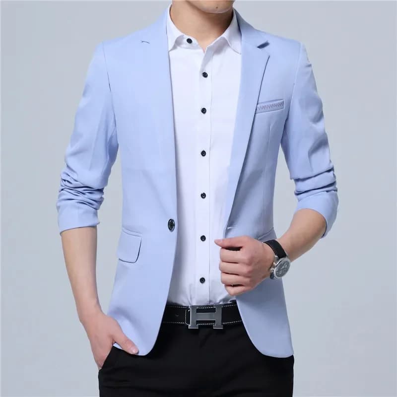 Pánský módní sako slim fit - elegantní casual blazer pro jarní a podzimní sezónu, vel. M-5XL