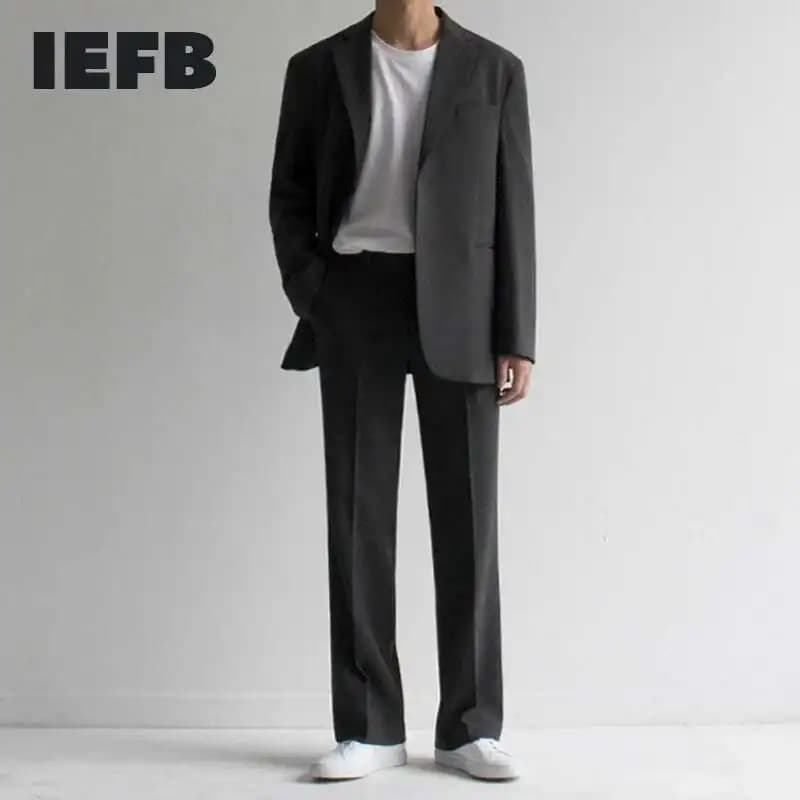 Pánský elegantní sako blejzr volný střih módní trendodzimní kolekce 2023 černý M-3XL