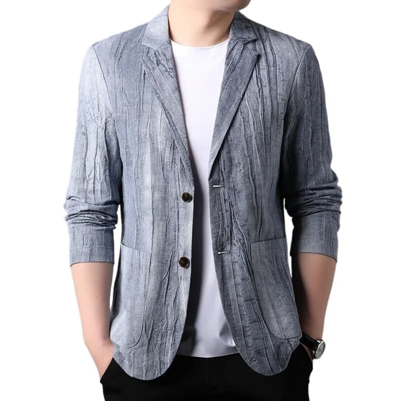Pánský letní blazer slim fit - módní sportovní sako M-3XL, ramie bavlna, béžová barva