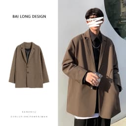 Pánská volnočasová sako slim fit western styl elegantní módní bunda černá šedá - náhled 2