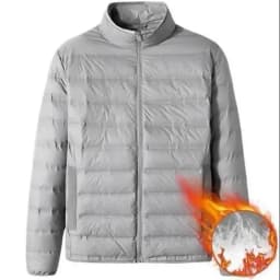 Pánský lehký prošívaný kabát slim fit - zimní péřová bunda v elegantním designu - náhled 5