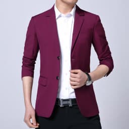 Elegantní pánský oblek slim fit společenský kabát jednobarevný formální sako vel. S-7XL - náhled 4