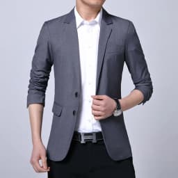 Elegantní pánský oblek slim fit společenský kabát jednobarevný formální sako vel. S-7XL - náhled 7