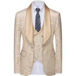 Pánský elegantní oblek 3v1 slim fit - svatba smokink formální společenská móda - náhled 5