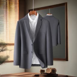 Pánský společenský oblek slim fit - elegantní jednobarevný kabát pro formální i volnočasové aktivity - náhled 3
