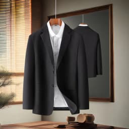 Pánský společenský oblek slim fit - elegantní jednobarevný kabát pro formální i volnočasové aktivity - náhled 4