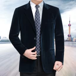 Pánský manažerský sako svetle hnědý corduroy elegantní společenský kabát slim fit jarní podzimní - náhled 4